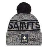 New Orleans Saints New Era 2025 Sideline Cold Weather Cuffed Knit Hat with Pom - Black for sale