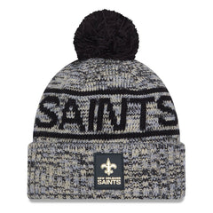 New Orleans Saints New Era 2025 Sideline Cold Weather Cuffed Knit Hat with Pom - Black for sale
