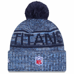 Tennessee Titans New Era 2025 Sideline Cold Weather Cuffed Knit Hat with Pom - Light Blue cheap