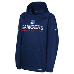 New York Rangers Fanatics Youth Authentic Pro Rink Raglan Hoodie Navy