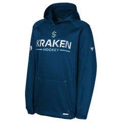 Seattle Kraken Fanatics Youth Authentic Pro Rink Raglan Hoodie Deep Sea Blue
