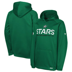 Dallas Stars Fanatics Youth Authentic Pro Rink Raglan Hoodie Kelly Green