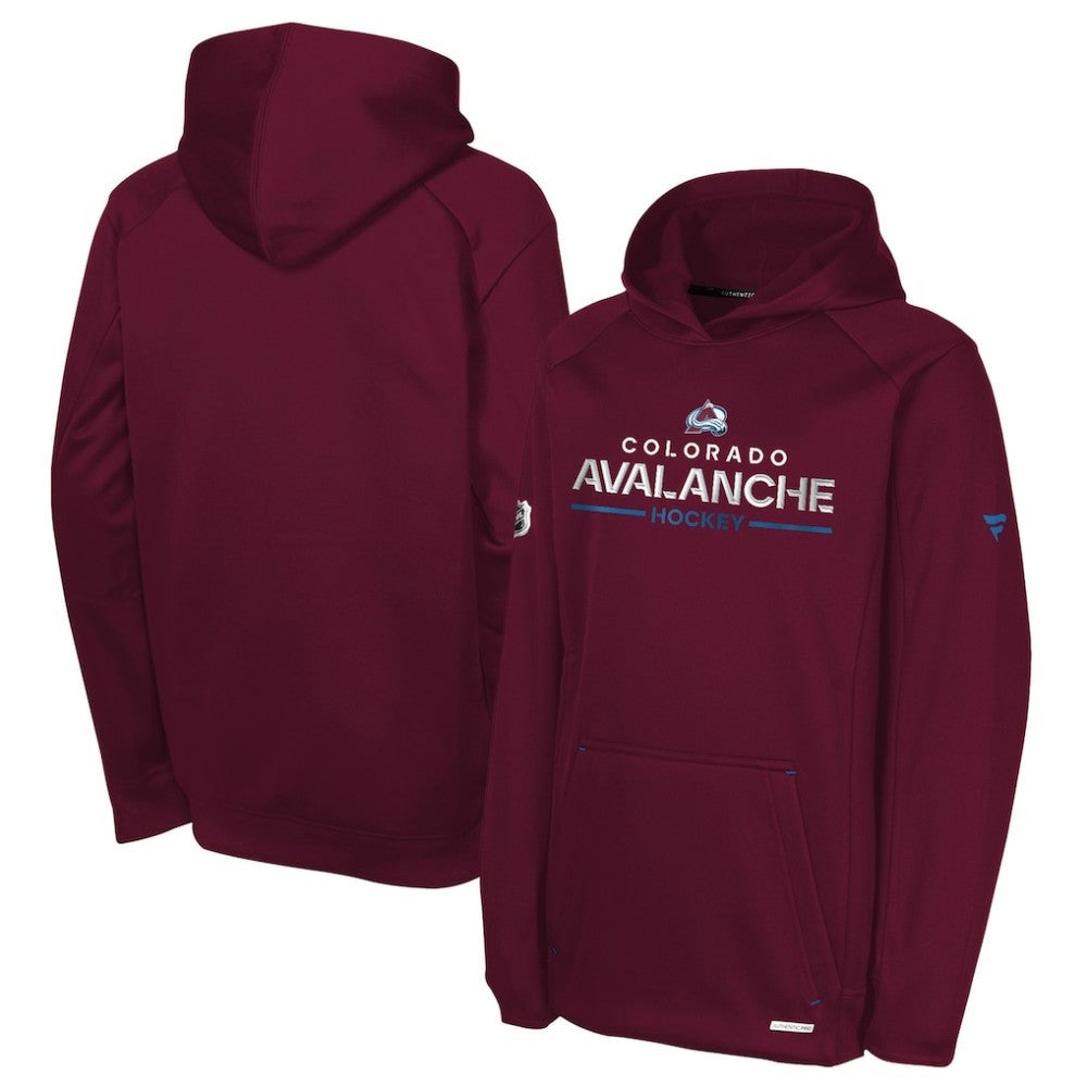 Colorado Avalanche Fanatics Youth Authentic Pro Rink Raglan Hoodie Burgundy
