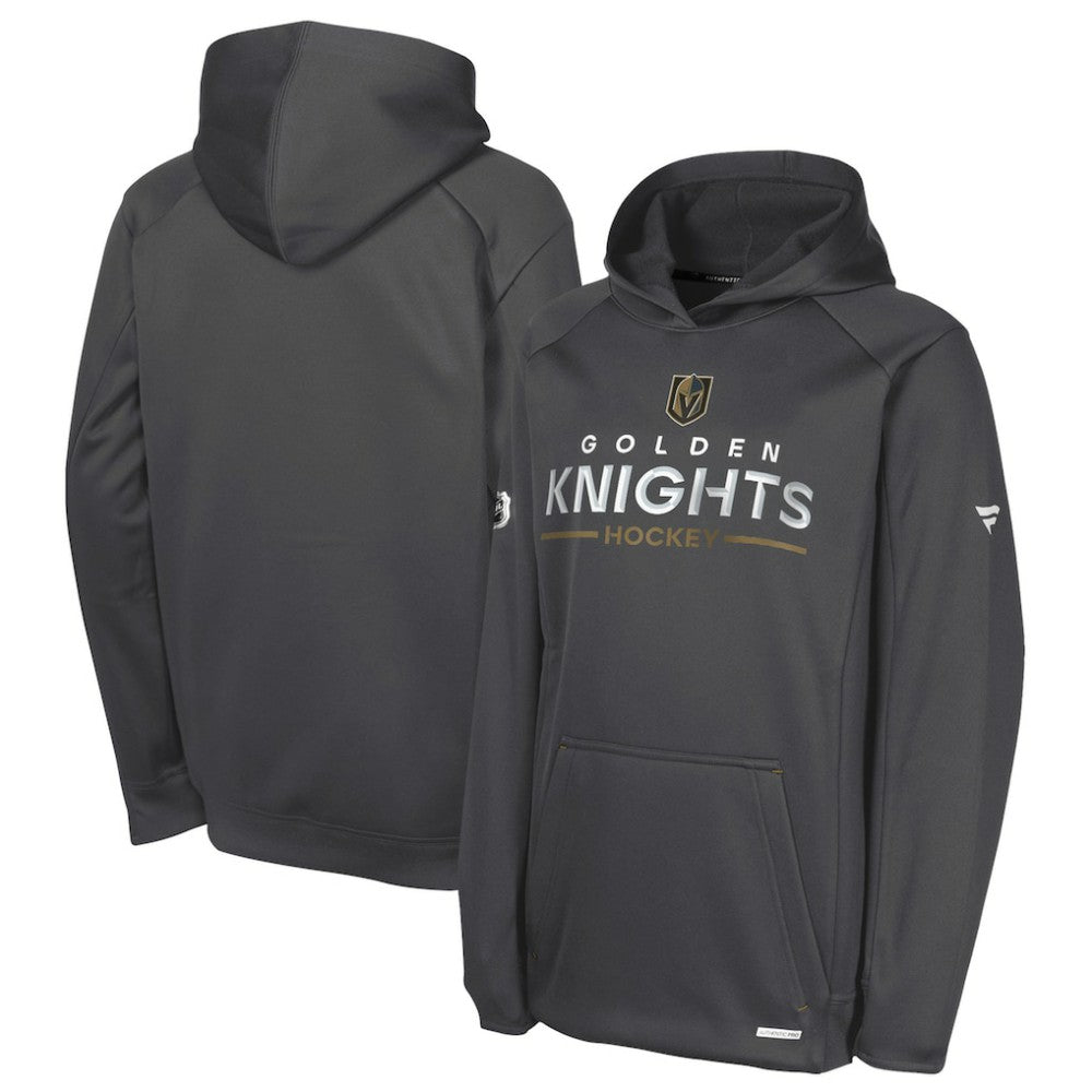 Vegas Golden Knights Fanatics Youth Authentic Pro Rink Raglan Hoodie Gray
