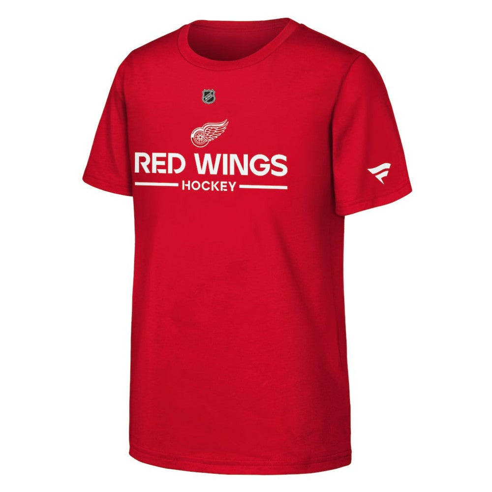 Detroit Red Wings Fanatics Youth Authentic Pro Wordmark T-Shirt Red