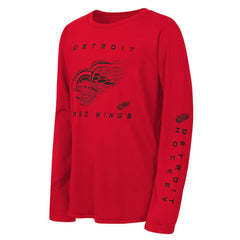 Detroit Red Wings Outerstuff Youth Seize the Win Long Sleeve T-Shirt Red
