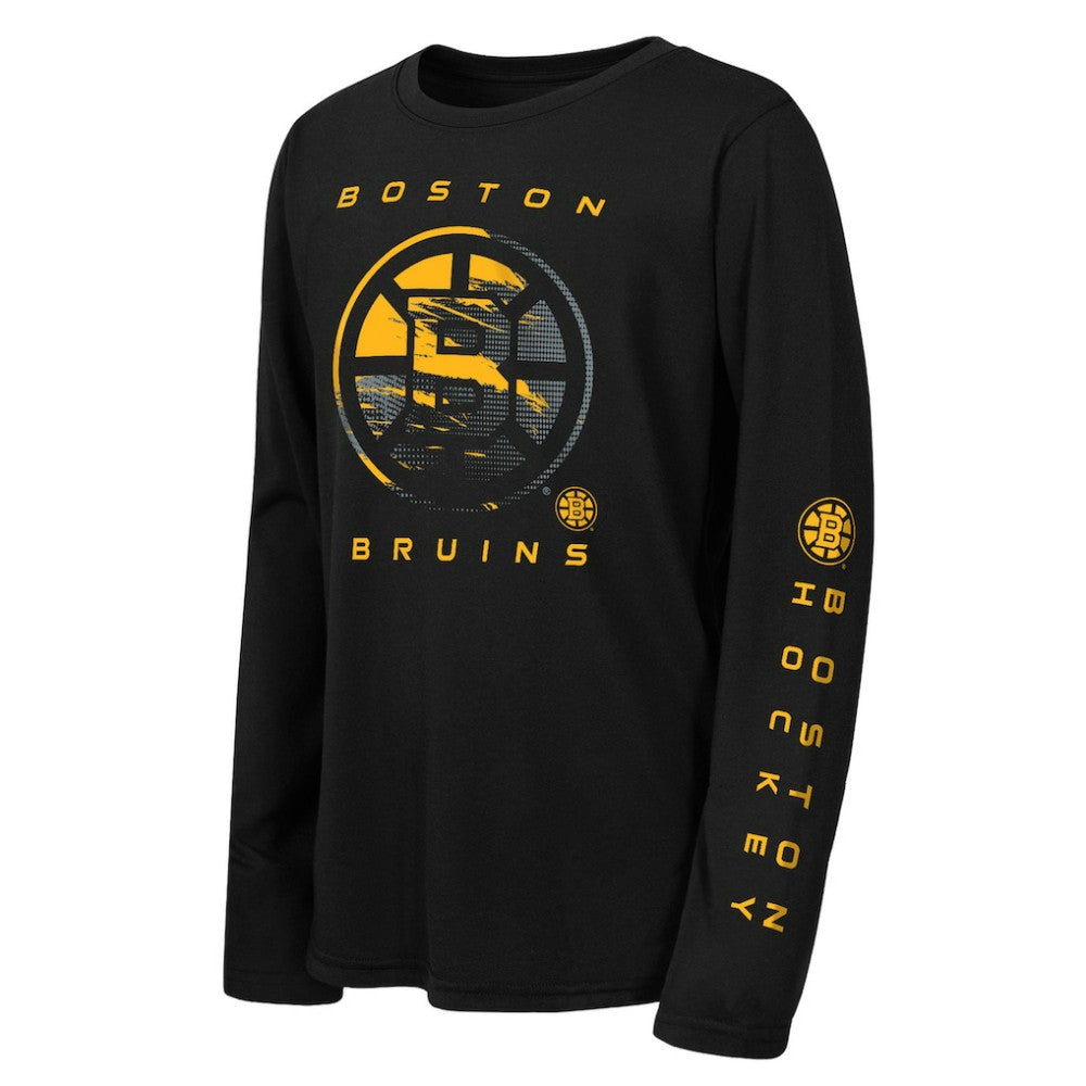 Boston Bruins Outerstuff Youth Seize the Win Long Sleeve T-Shirt Black