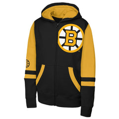 Boston Bruins Outerstuff Youth Face Off Full-Zip Hoodie Black