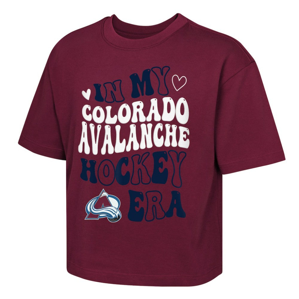 Colorado Avalanche Outerstuff Girls Youth In My Era Boxy T-Shirt Burgundy