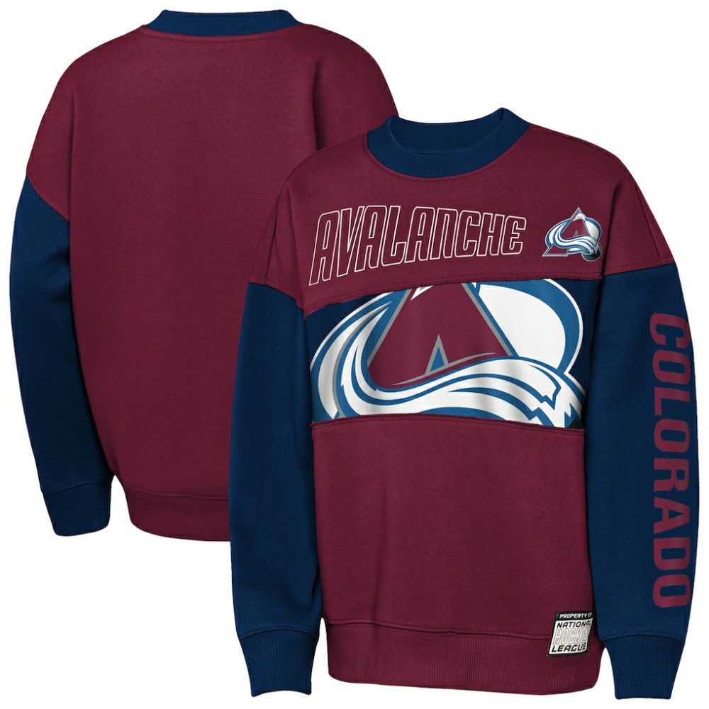 Colorado Avalanche Outerstuff Youth Impact Player Sweatshirt Burgundy/Navy