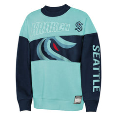 Seattle Kraken Outerstuff Youth Impact Player Sweatshirt Light Blue/Deep Sea Blue