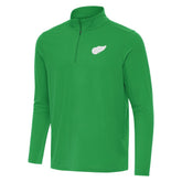 Detroit Red Wings Antigua St. Patrick Intent Quarter-Zip Pullover Top Kelly Green