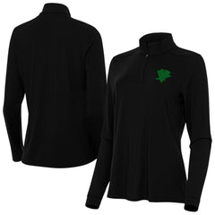 Pittsburgh Penguins Antigua Women's St. Patrick's Day Intent Quarter-Zip Performance Pullover Black