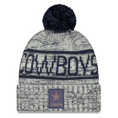 Dallas Cowboys New Era 2025 Sideline Cold Weather Cuffed Knit Hat with Pom - Gray cheap