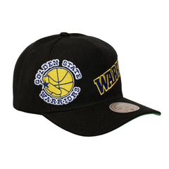 Golden State Warriors Busted Logo Wordmark Wrap-Around Pro Pinch Adjustable Hat sale - Black | Mitchell & Ness discount