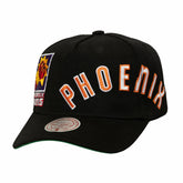 Phoenix Suns Busted Logo Wordmark Wrap-Around Pro Pinch Adjustable Hat - Black | Mitchell & Ness shop