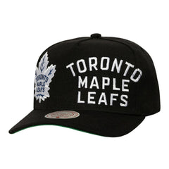 Toronto Maple Leafs Mitchell & Ness Busted Logo Wordmark Wrap-Around Pro Pinch Adjustable Hat Black