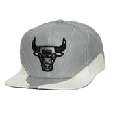 Chicago Bulls Day 12 Two-Tone Faux Leather Snapback Hat - Gray/White | Mitchell & Ness shop