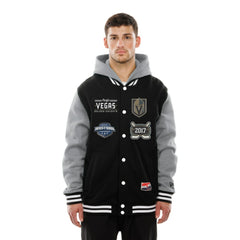 Vegas Golden Knights New Era Full-Snap Fleece Hoodie Jacket Black/Grey