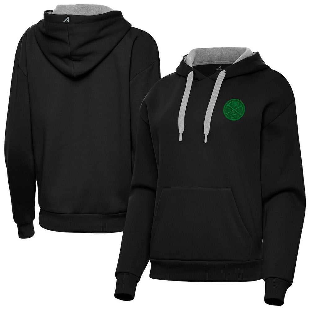 Denver Nuggets Antigua Women's St. Patrick's Day Victory Pullover Hoodie sale - Black discount