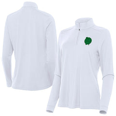 Boston Celtics Antigua Women's St. Patrick's Day Intent Quarter-Zip Top - White outlet