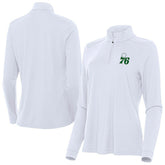 Philadelphia 76ers Antigua Women's St. Patrick's Day Intent Quarter-Zip Top - White for sale