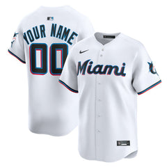 Miami Marlins Home Limited Custom Jersey - White | Nike