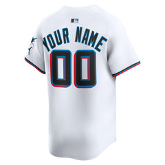 Miami Marlins Home Limited Custom Jersey - White | Nike