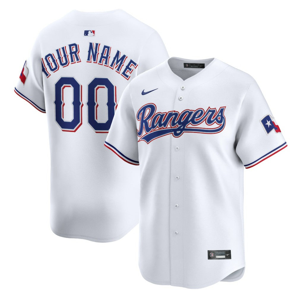 Texas Rangers Home Limited Custom Jersey - White | Nike