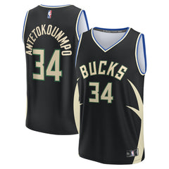 Giannis Antetokounmpo Milwaukee Bucks Fast Break Replica Player Jersey - Statement Edition - Black | Fanatics online