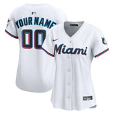 Miami Marlins Women's Home Limited Custom Jersey - White | Nike