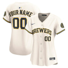 Milwaukee Brewers Women's Home Limited Custom Jersey - Cream | Nike