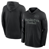 New York Jets 2025 Rivalries Collection Sideline Dri-FIT Long Sleeve Hoodie T-Shirt - Black | Nike on sale