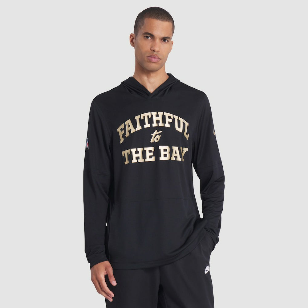 San Francisco 49ers 2025 Rivalries Collection Sideline Dri-FIT Long Sleeve Hoodie T-Shirt - Black | Nike outlet