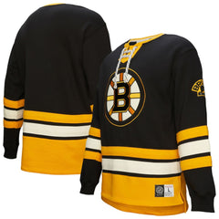 Boston Bruins Heritage Lace-Up Pullover Sweatshirt Black