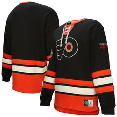 Philadelphia Flyers Heritage Lace-Up Pullover Sweatshirt Black