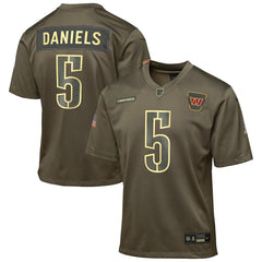 Jayden Daniels Washington Commanders Youth 2025 Salute to Service Game Jersey - Olive | Nike sale