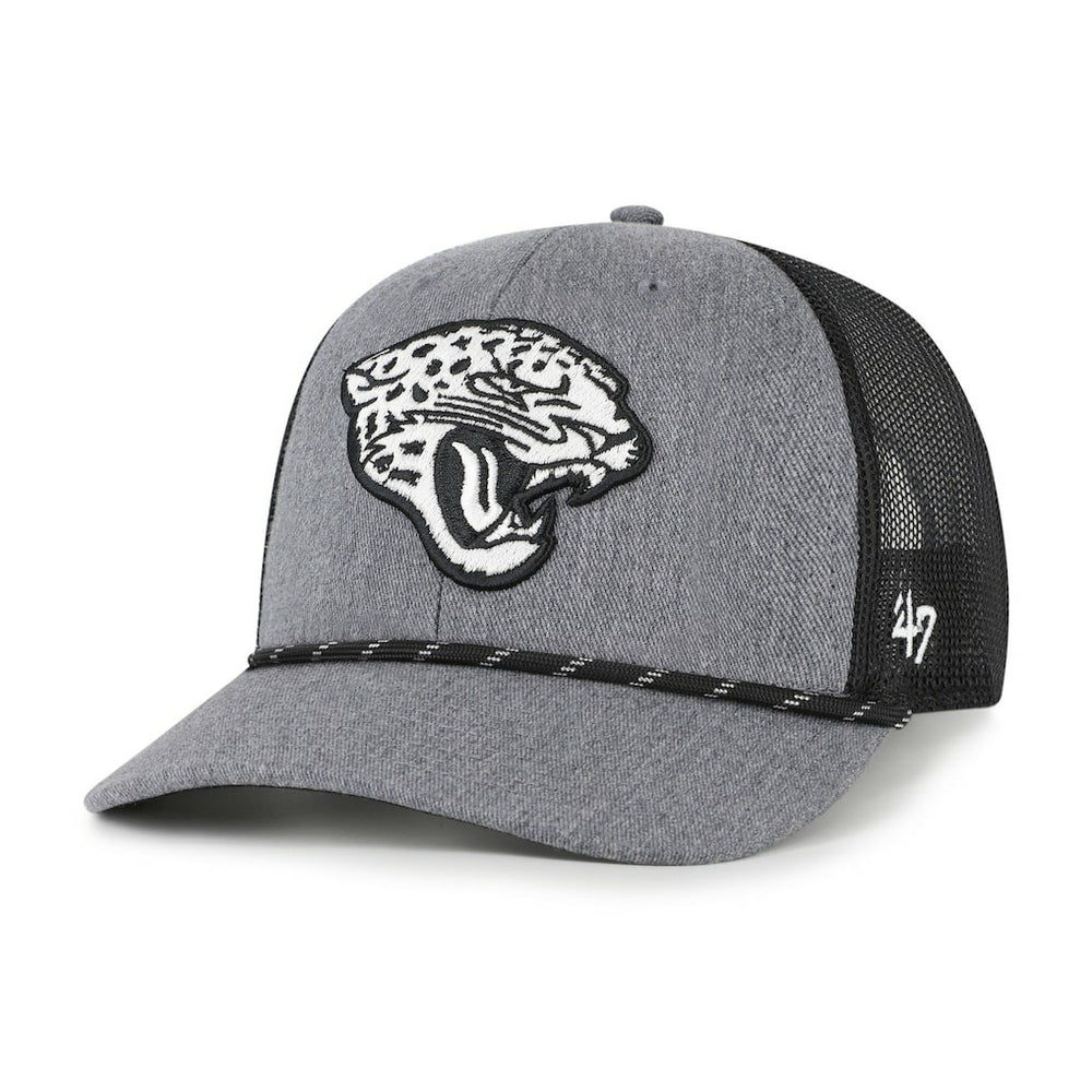 Jacksonville Jaguars '47 Carbon Rope Trucker Adjustable Hat - Heather Charcoal for sale