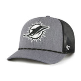 Miami Dolphins '47 Carbon Rope Trucker Adjustable Hat - Heather Charcoal discount