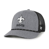 New Orleans Saints '47 Carbon Rope Trucker Adjustable Hat - Heather Charcoal cheap