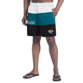 Jacksonville Jaguars G-III Sports by Carl Banks Sunrise Volley Swim Shorts - Black/Teal for sale