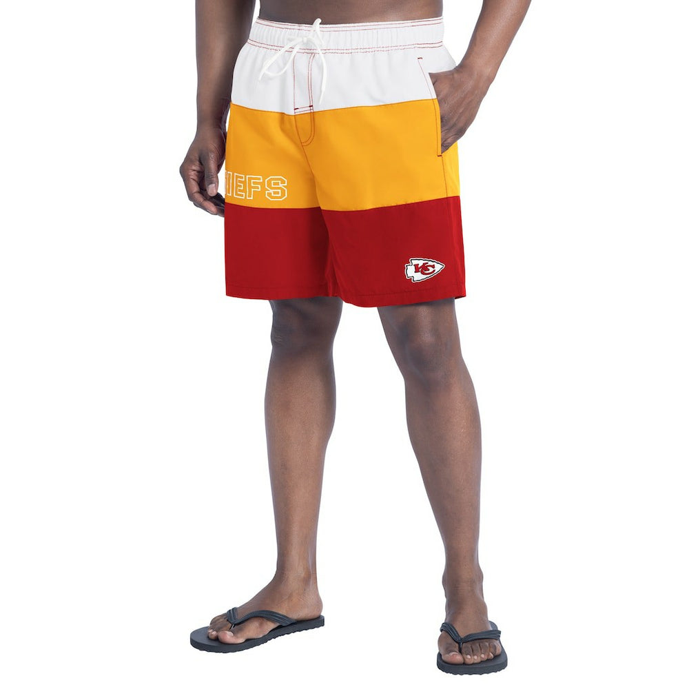 Kansas City Chiefs G-III Sports by Carl Banks Sunrise Volley Swim Shorts - Red/Gold sale