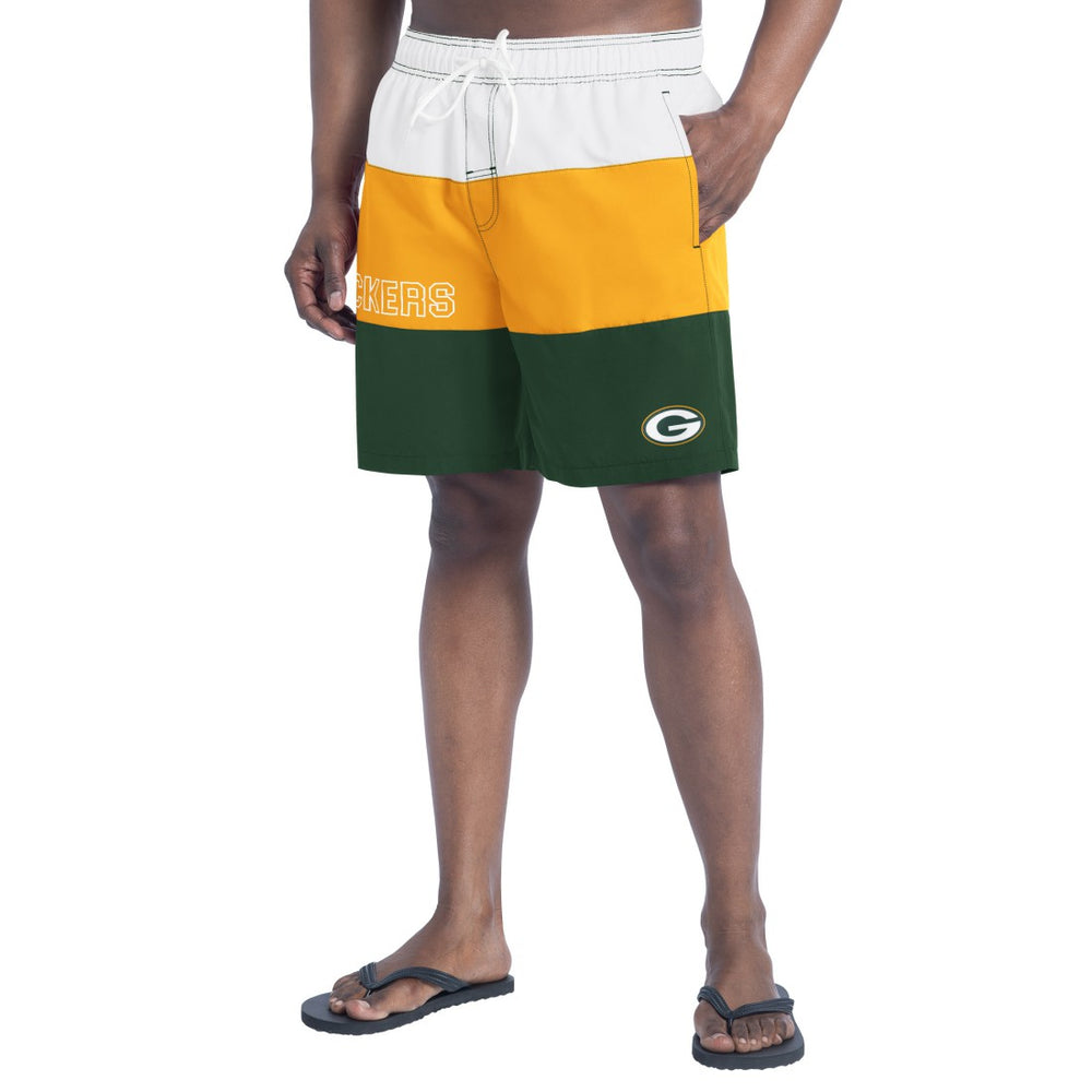 Green Bay Packers G-III Sports by Carl Banks Sunrise Volley Swim Shorts - Green/Gold for sale
