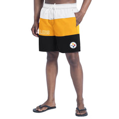 Pittsburgh Steelers G-III Sports by Carl Banks Sunrise Volley Swim Shorts - Black/Gold cheap