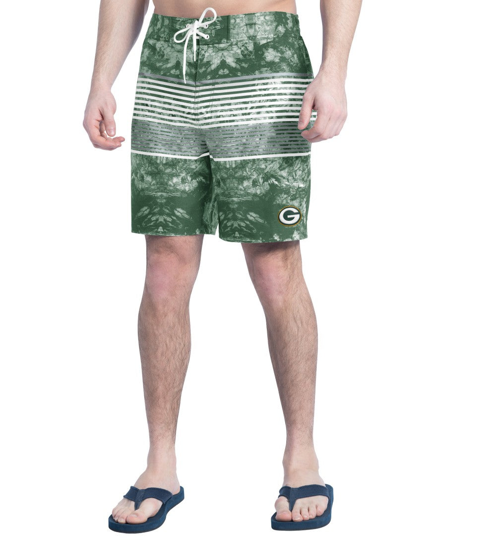 Green Bay Packers G-III Sports by Carl Banks Horizon Volley Swim Shorts - Green/Gray discount