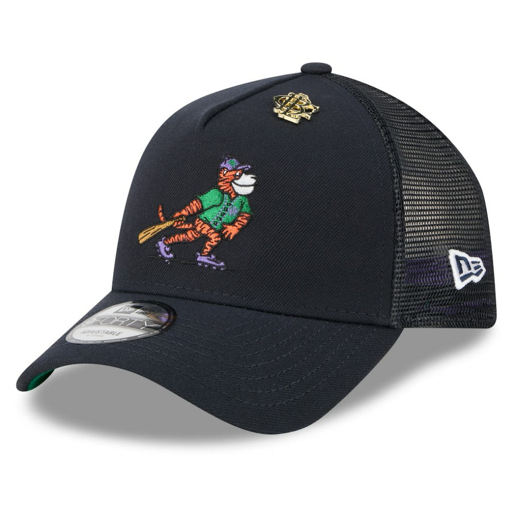 Detroit Tigers 2025 Big League Chew A-Frame 9FORTY Adjustable Trucker Hat - Navy | New Era