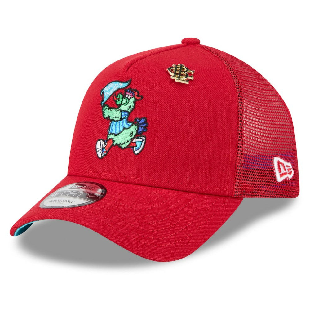 Philadelphia Phillies 2025 Big League Chew A-Frame 9FORTY Adjustable Trucker Hat - Red | New Era
