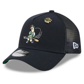 Atlanta Braves 2025 Big League Chew A-Frame 9FORTY Adjustable Trucker Hat - Navy | New Era