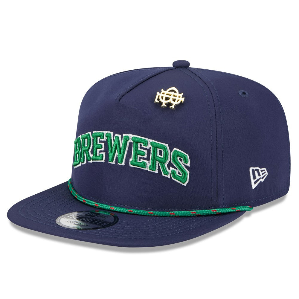 Milwaukee Brewers 2025 Big League Chew Golfer Snapback Hat - Navy | New Era