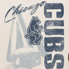 Chicago Cubs Cooperstown Collection Oversized Throwback Distressed T-Shirt - Cream | New Era